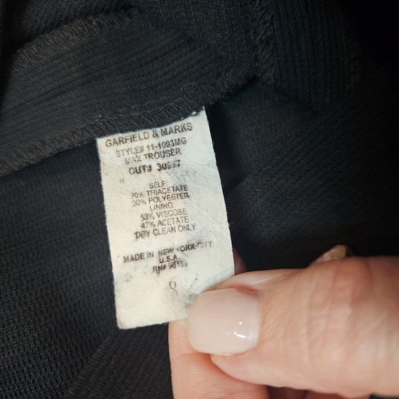 Garfield & Marks Black Pleated Dress Pants Size 6 Made in USA - Picture 6 of 9